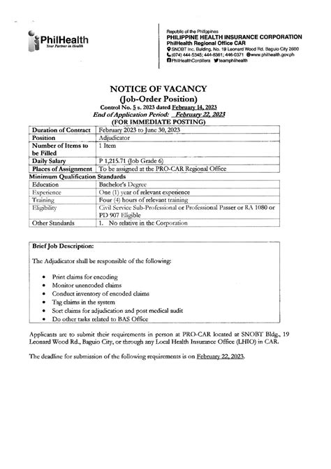 philhealth hiring 2023|Job Vacancies: About Us .